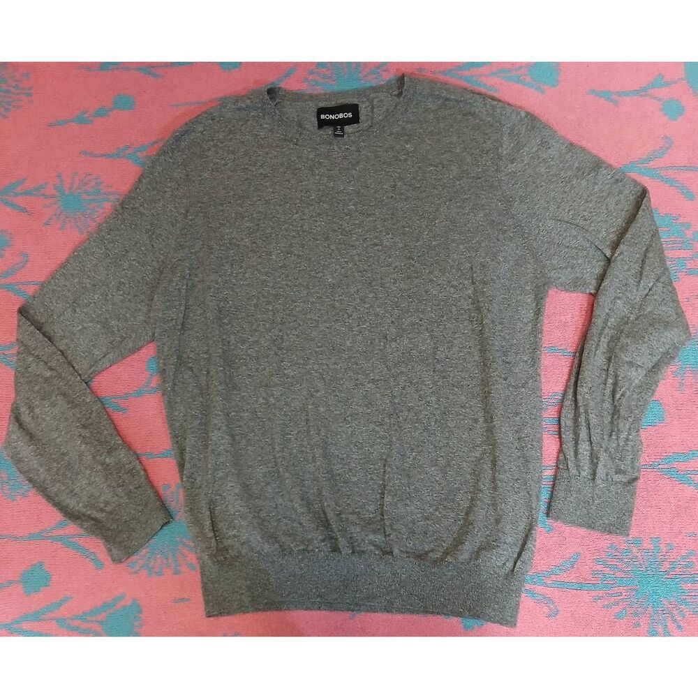 Bonobos mens medium sweater cotton lightweight gray capsule spring summer